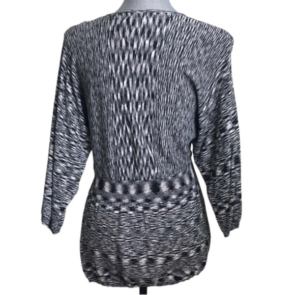 KENAR RAYON BLEND BLACK WHITE PATTERNED TUNIC SIZE M - Picture 2 of 4